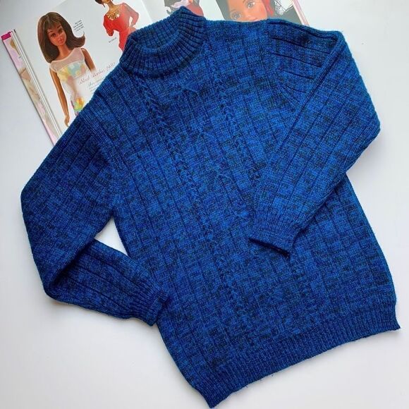 Vintage Mock Neck Knit Sweater Size Medium - Picture 1 of 8
